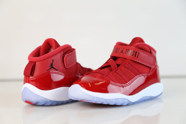 jordan retro 11 toddler red