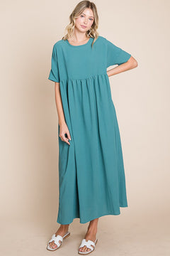 Throw On & Go Dress in Teal