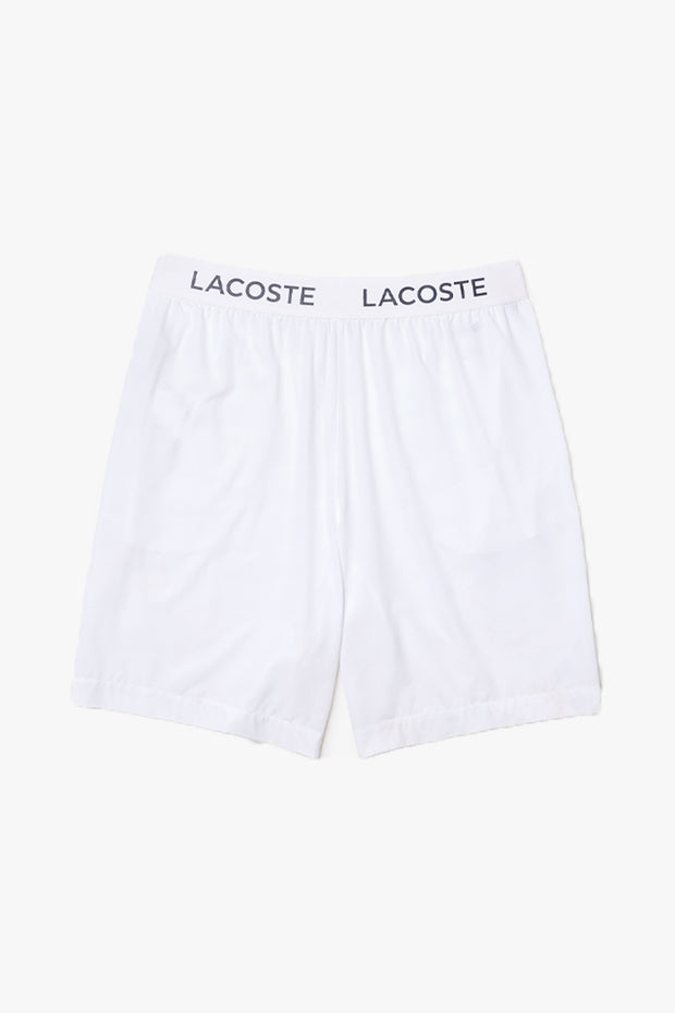 Lacoste Monogram Print Swim Trunks in Blue for Men