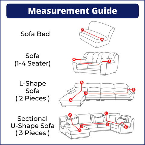 Sofa Cover Measurement Guide. How to measure couch covers. Correct way to measure sofa covers.