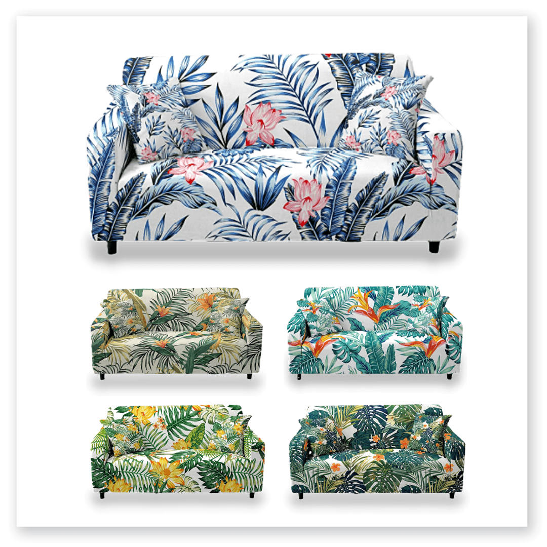 Sofa Skin™ Collection | Best Couch Covers With Tropical Leaves Design