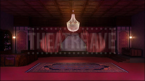 Speakeasy Lounge, digital projection scenery for Guys & Dolls.