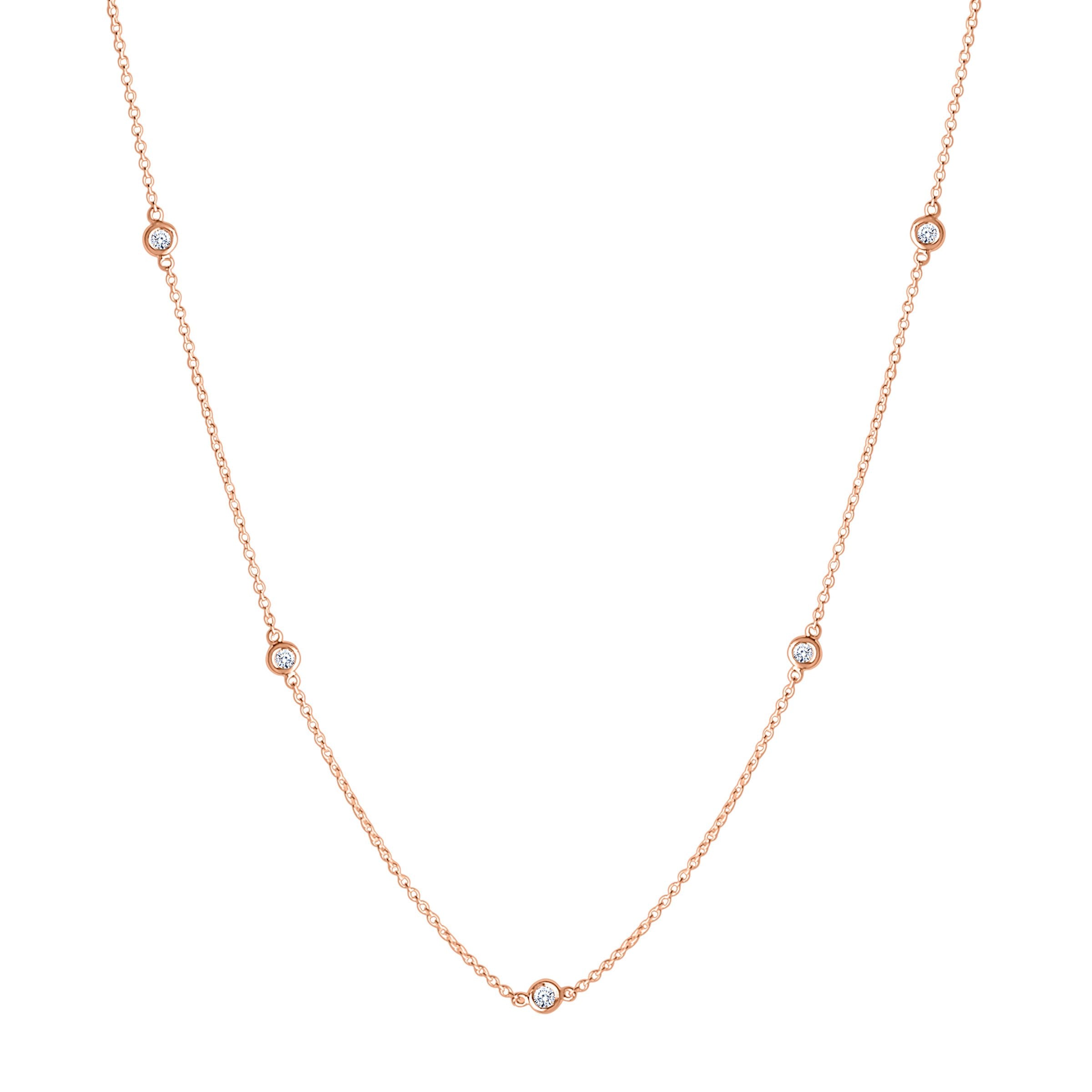 Bixlers Dew Drop Diamond Bezel Necklace In 14k Gold