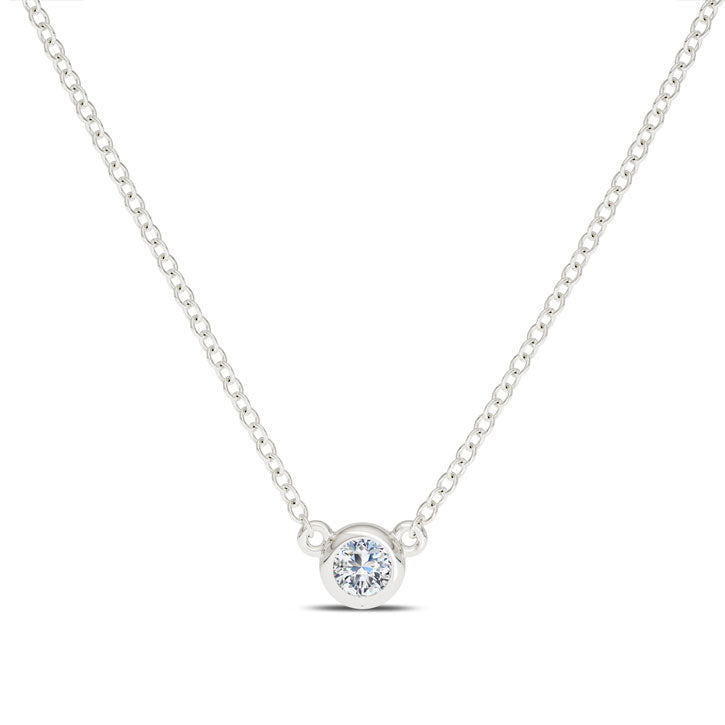 Bixlers Dew Drop Diamond Bezel Necklace In 14k Gold