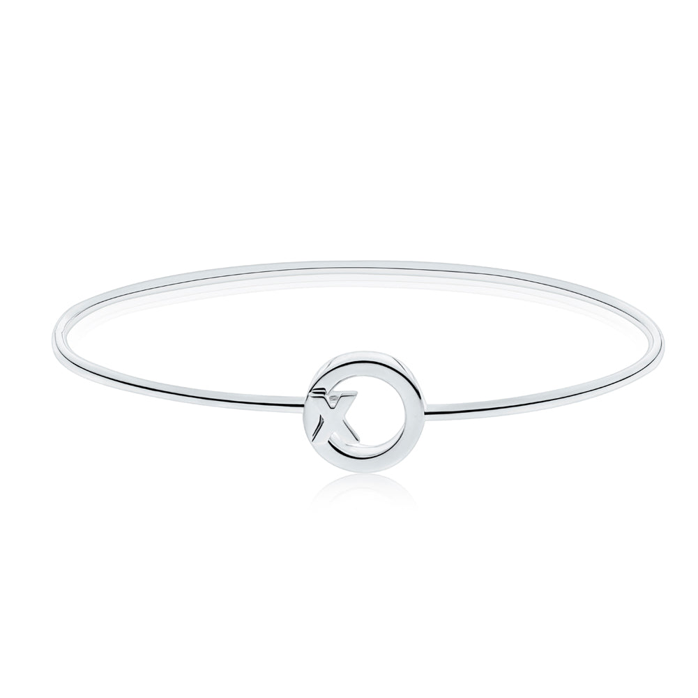 Bixlers Pure Love X and O Wire Bangle In Sterling Silver