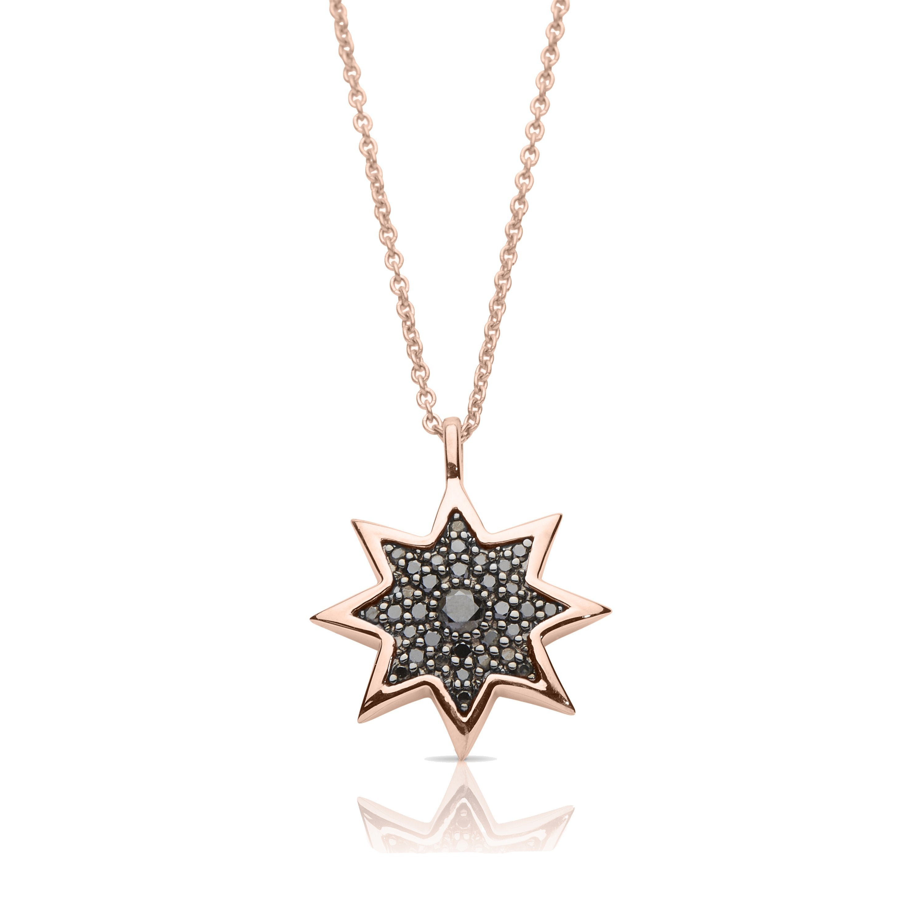 Bixlers Etoile Black Diamond Starlight Pendant In 14k Gold