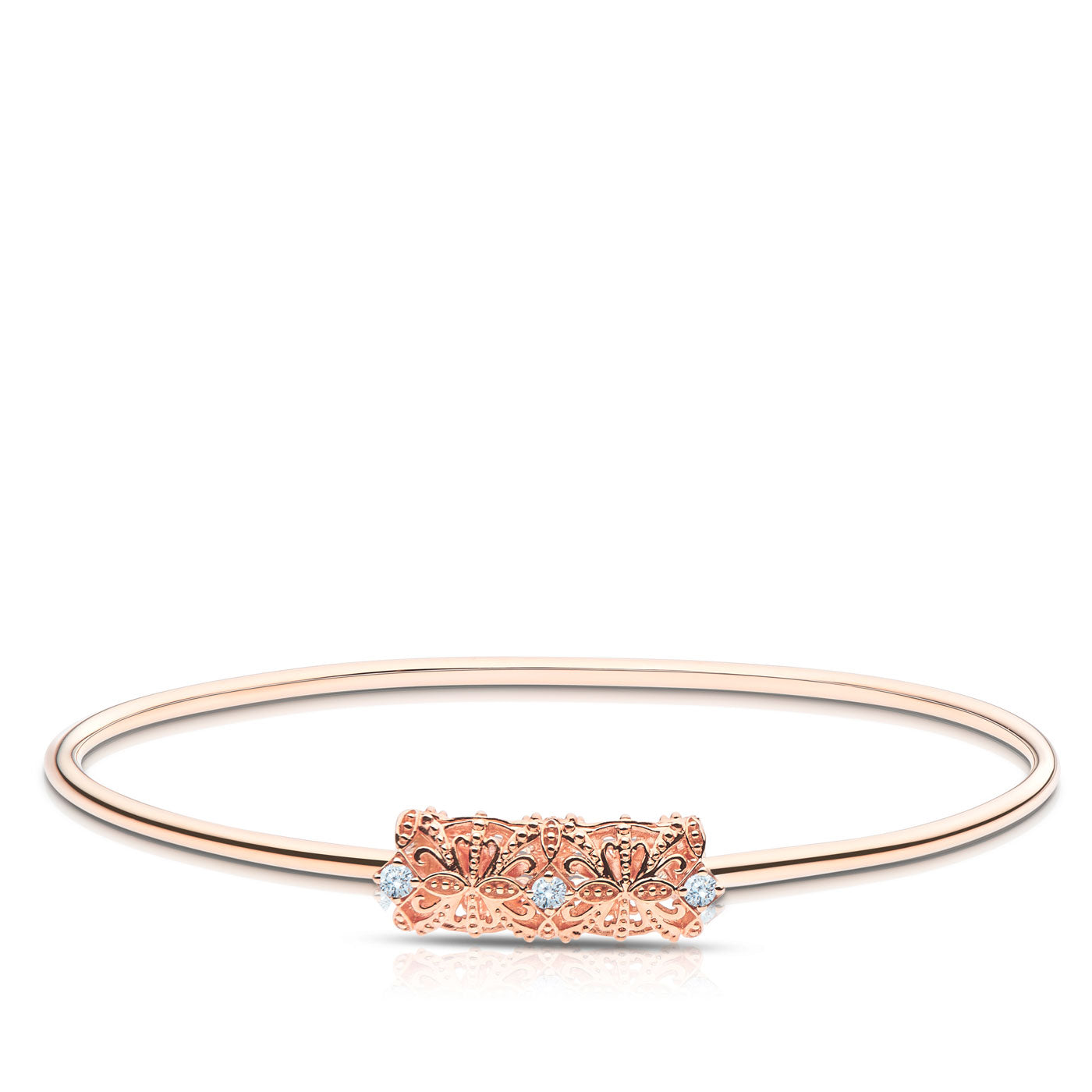 Bixlers Easton Diamond Lace Bangle In 14k Gold