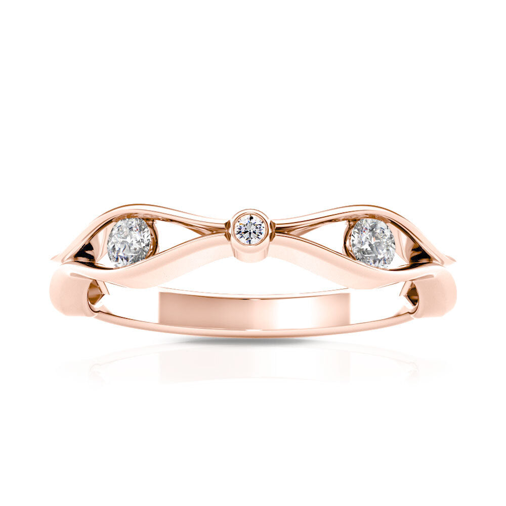 Bixlers Easton Diamond Open Wave Ring In 14k Gold