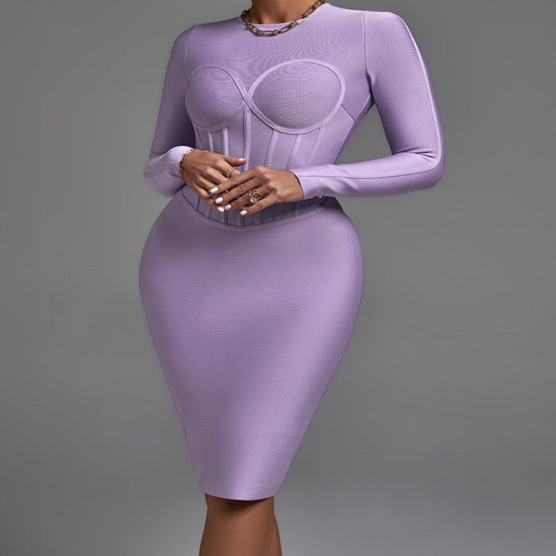 front view of lavender dress
