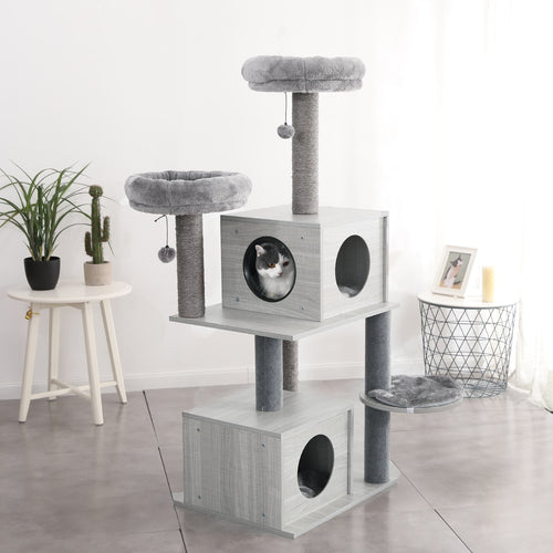 Pet Cat Tree Condo House Scratcher Toy with Ladder