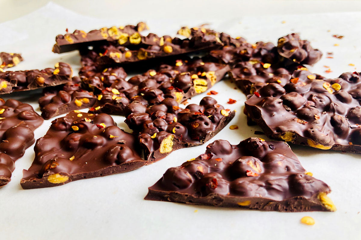 Chickpea chocolate bark 