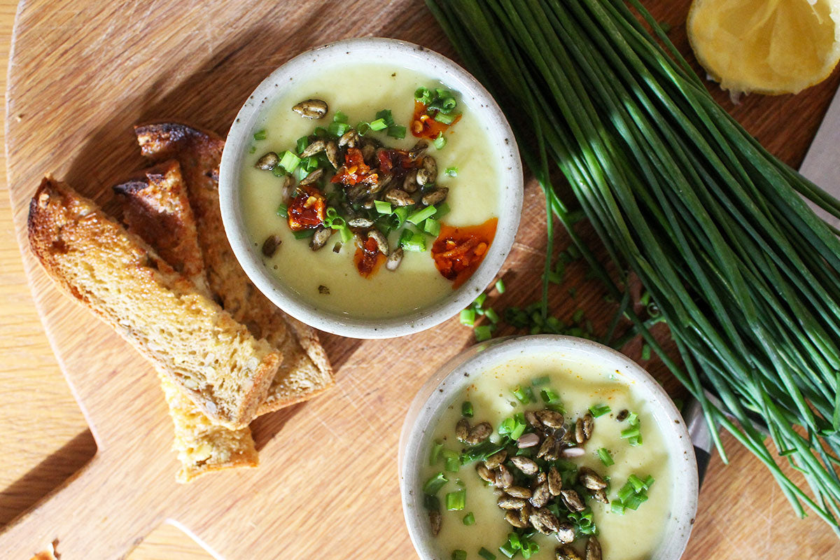 Creamy parsnip cauliflower soup with collagen