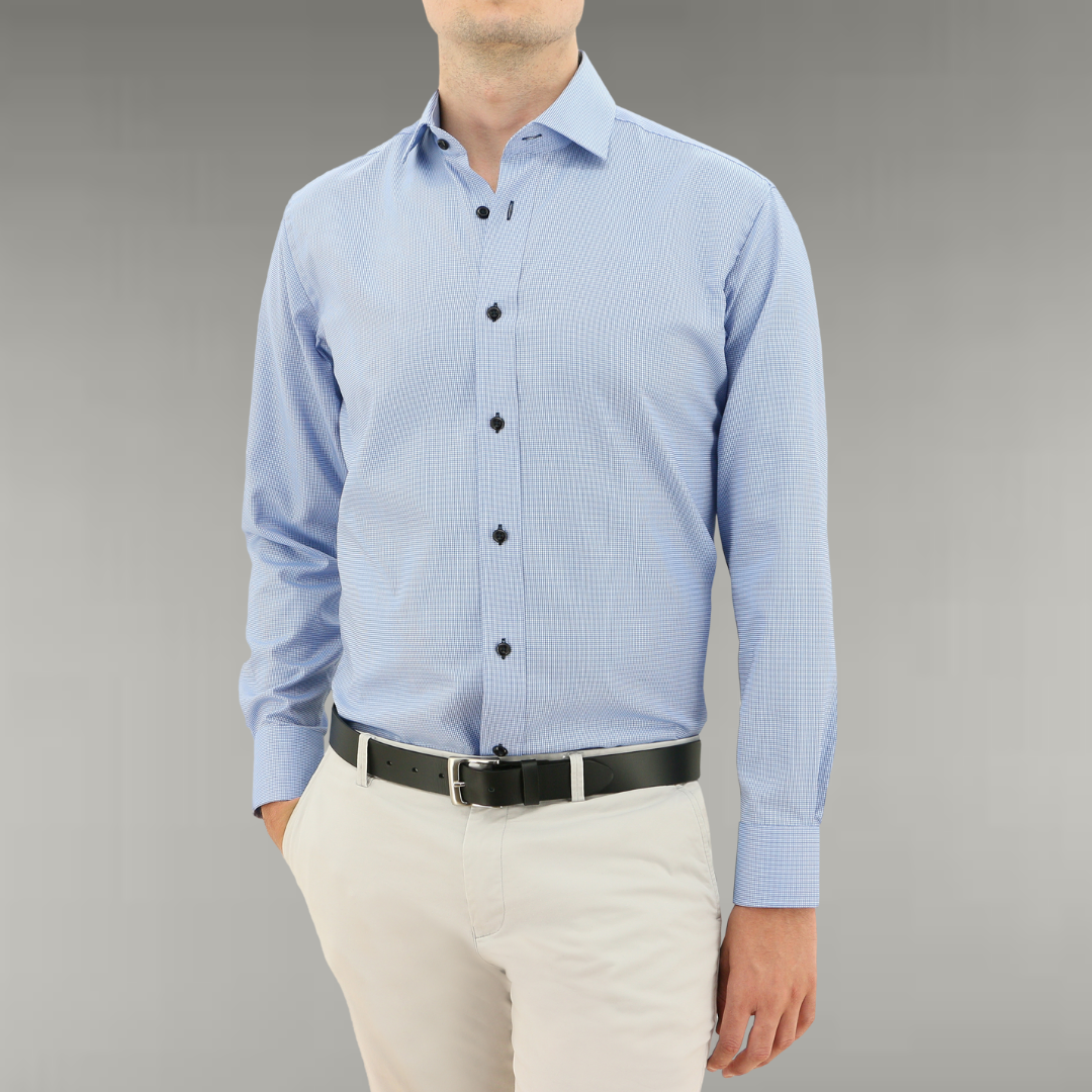 Pure French Linen Long Sleeve Shirt - Sky Blue - Long Sleeve Shirts - GAZMAN