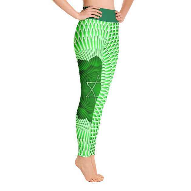 Green Anahata Leggings Heart Chakra High Waist Yoga Pants – Chakra Galaxy