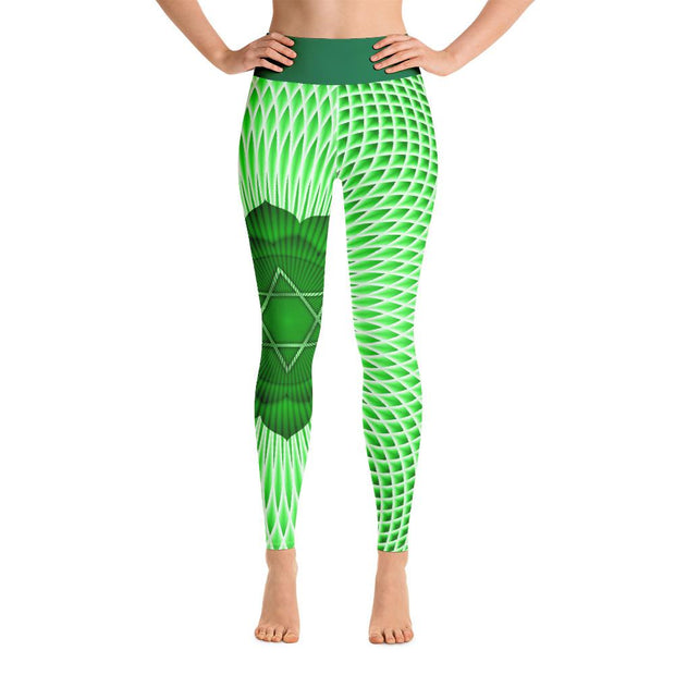 Green Anahata Leggings Heart Chakra High Waist Yoga Pants – Chakra Galaxy