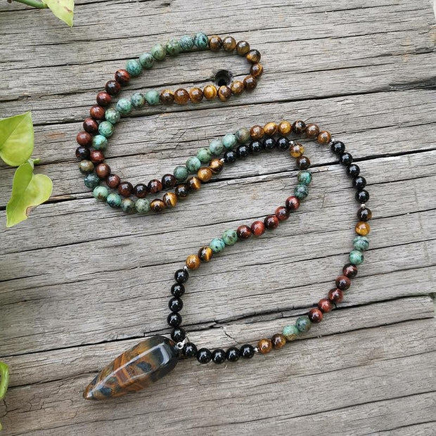 turquoise and tiger eye necklace