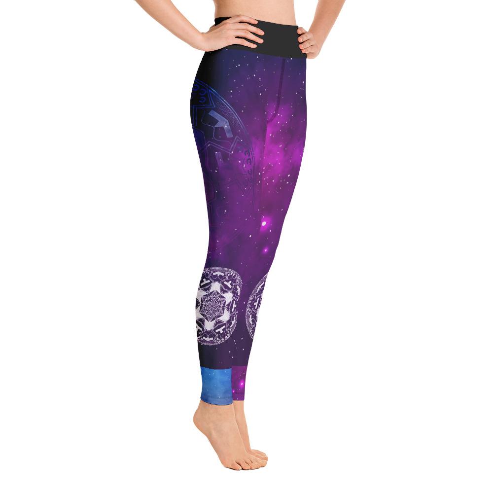 Space Art Mandala Symbol High Waist Yoga Pants Leggings – Chakra Galaxy