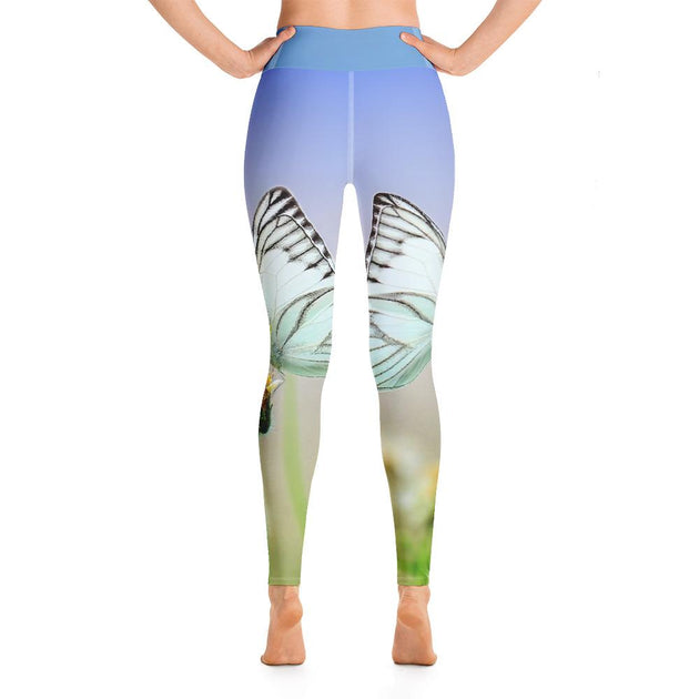 Zen Nature Butterfly Blue Yoga Pants High Waist Leggings – Chakra Galaxy