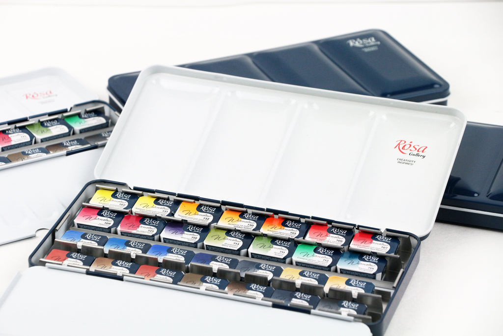 NEW: WATERCOLOR SETS in metal cases ROSA Gallerу!
