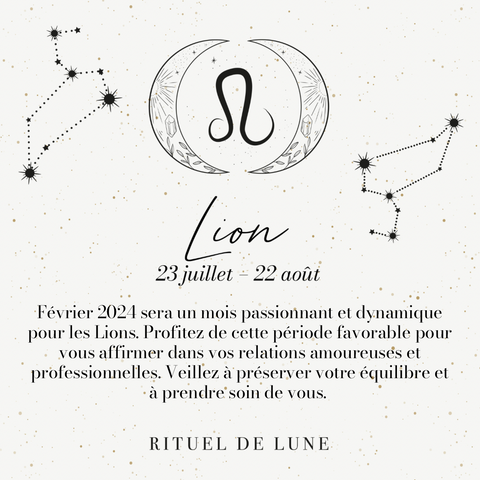 horoscope lion fevrier 2024 rituel de lune