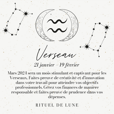 Horoscope verseau mars 2024 rituel de lune