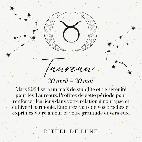 Horoscope taureau mars 2024