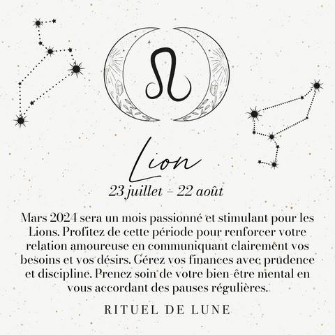 Horoscope lion mars 2024 rituel de lune