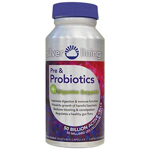 Silver Lining Pre & Probiotics 50 billion - 120 shelf stable vegetable capsules