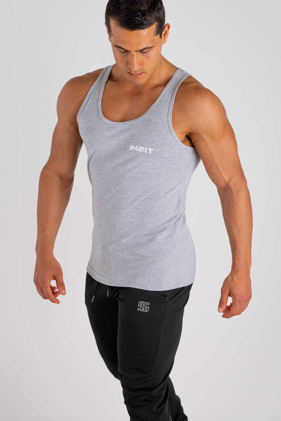 ALPHA SINGLET GREY- MEN'S SINGLET | in2it Activewear – in2it activewear