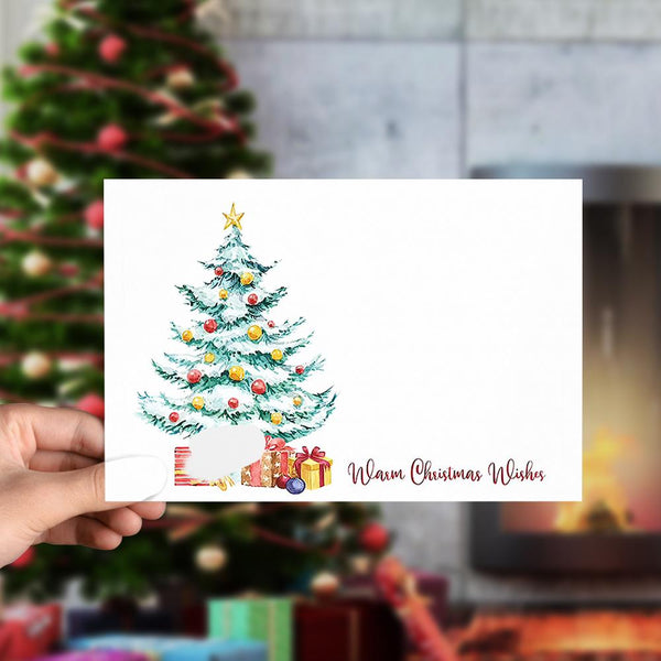 Arbre de Noël Carte de Noël Carte de Noël rustique-Carte horizontale