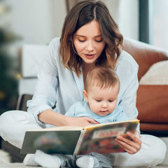 Story time with mommy can be an enjoyable part of a bedtime routine.