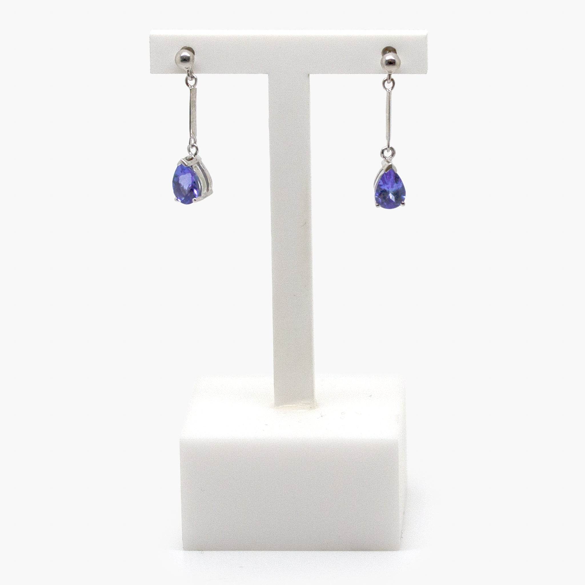 NEW Pear Shaped Tanzanite Drop Earrings