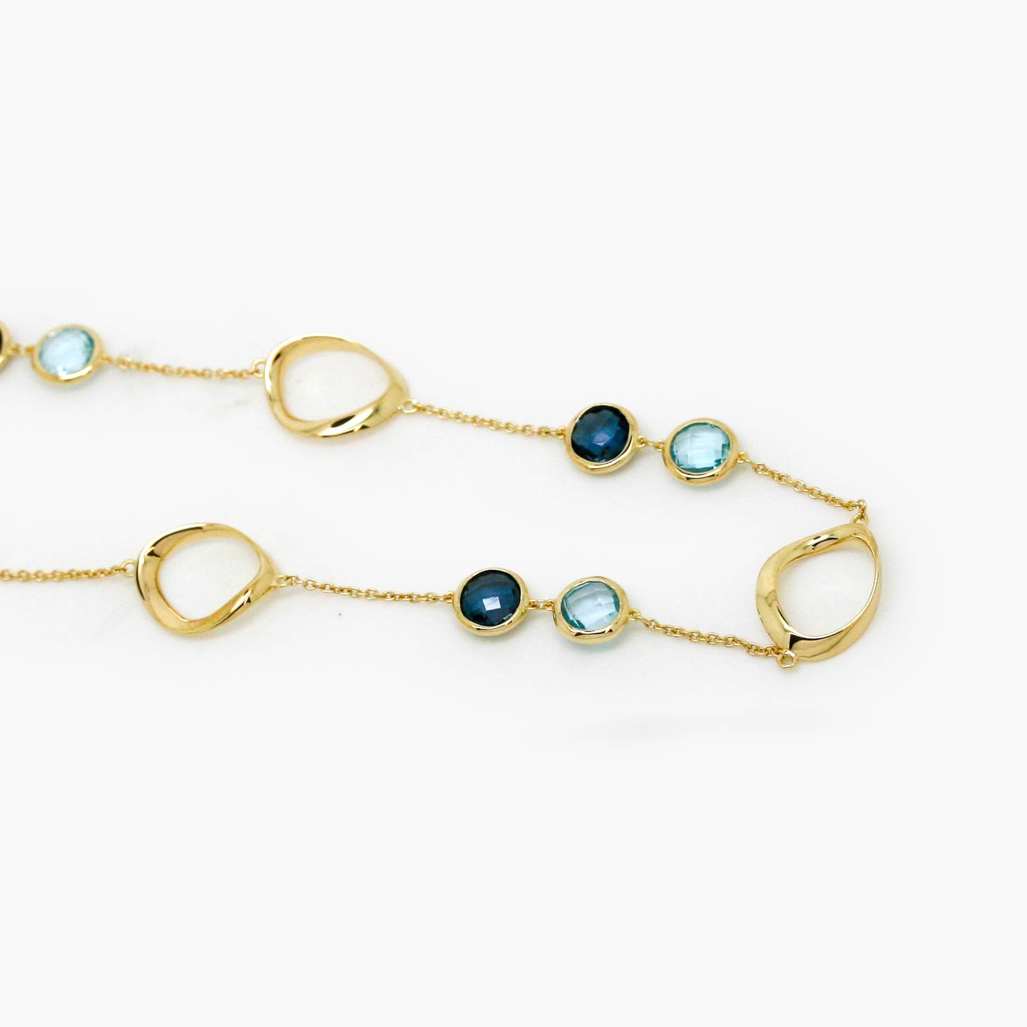 Sky & London Blue Topaz Necklace in 9ct Yellow Gold
