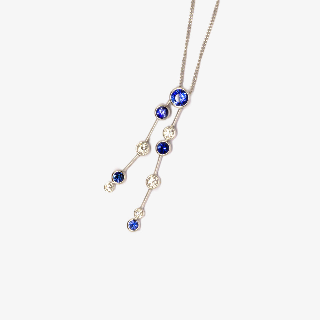 Ella Gafter Heart Shape Sapphire Diamond Necklace