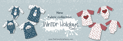 The Friendly Cat Fabrics - Winter Holidays collection