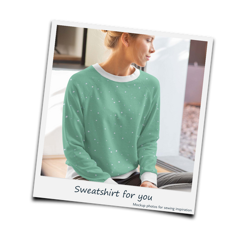 Sewing inspiration for sewing a sweatshirt for yourself - loopback college Bubbles on Ocean Teal