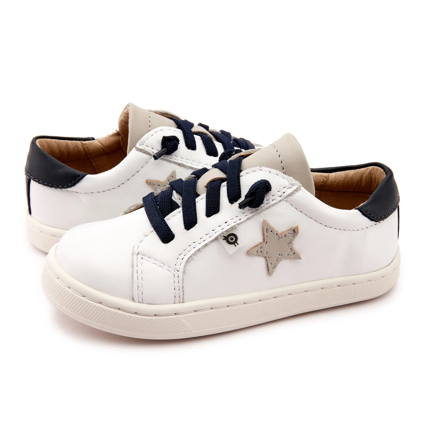 Old Soles Kids Boys / Girl 6118 Milky-Way Leather Sneakers in Snow ...