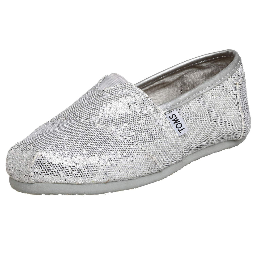 Sparkly Black Canvas Slip On Shoes for Women