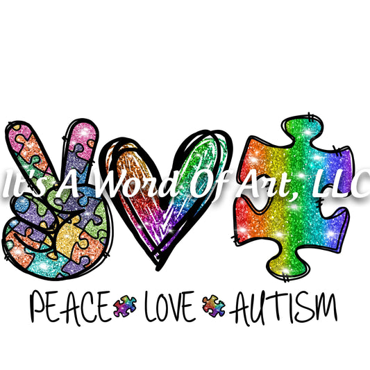 love needs no words autism ready to press sublimation heat