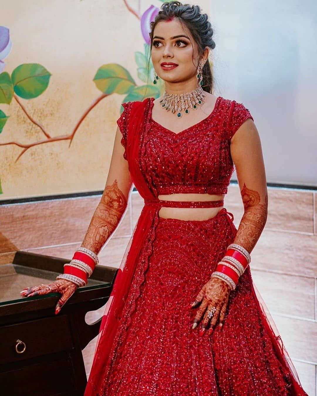 Payal Keyal Red Lehenga