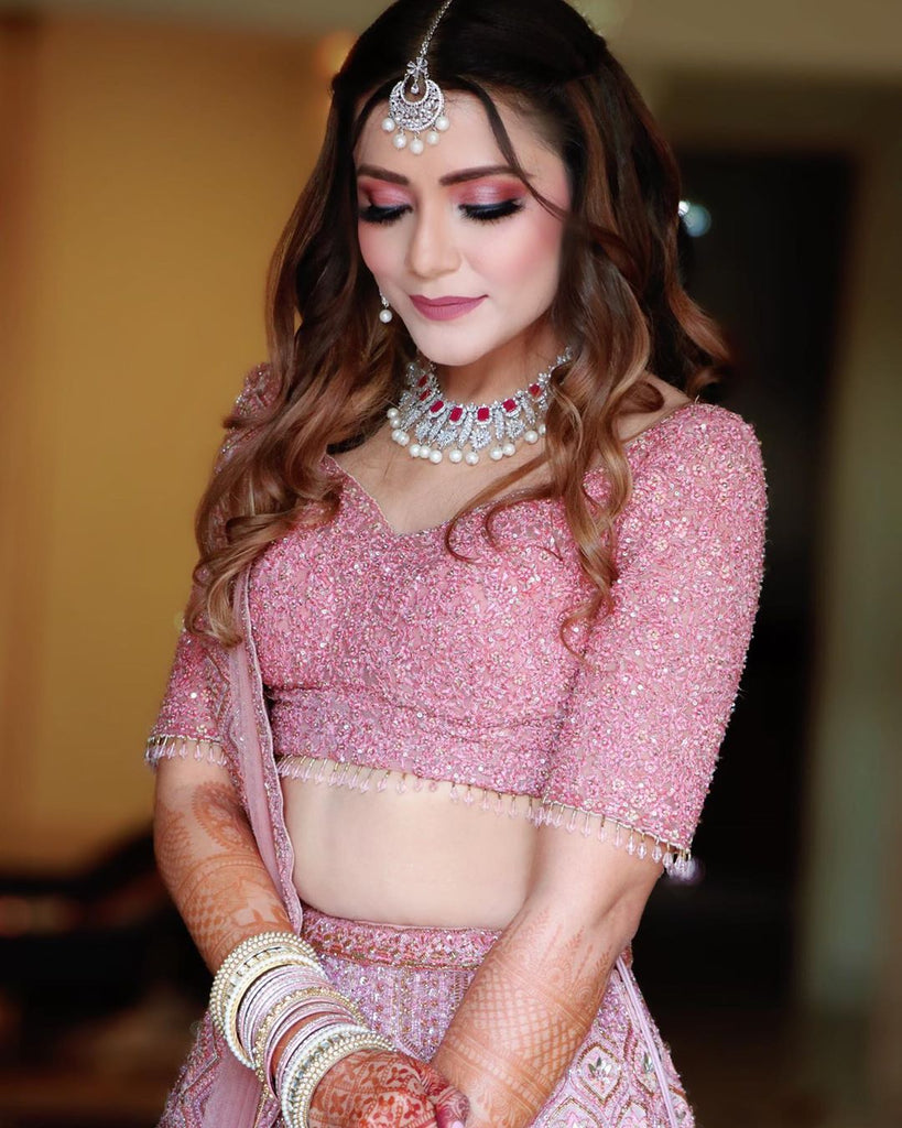 This Bride's Rouge Pink Engagement Look Will Leave You Amazed! - Wedbook