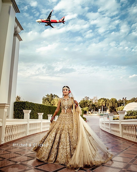 25 Most Beautiful All-Golden Lehengas That Real Brides Wore!