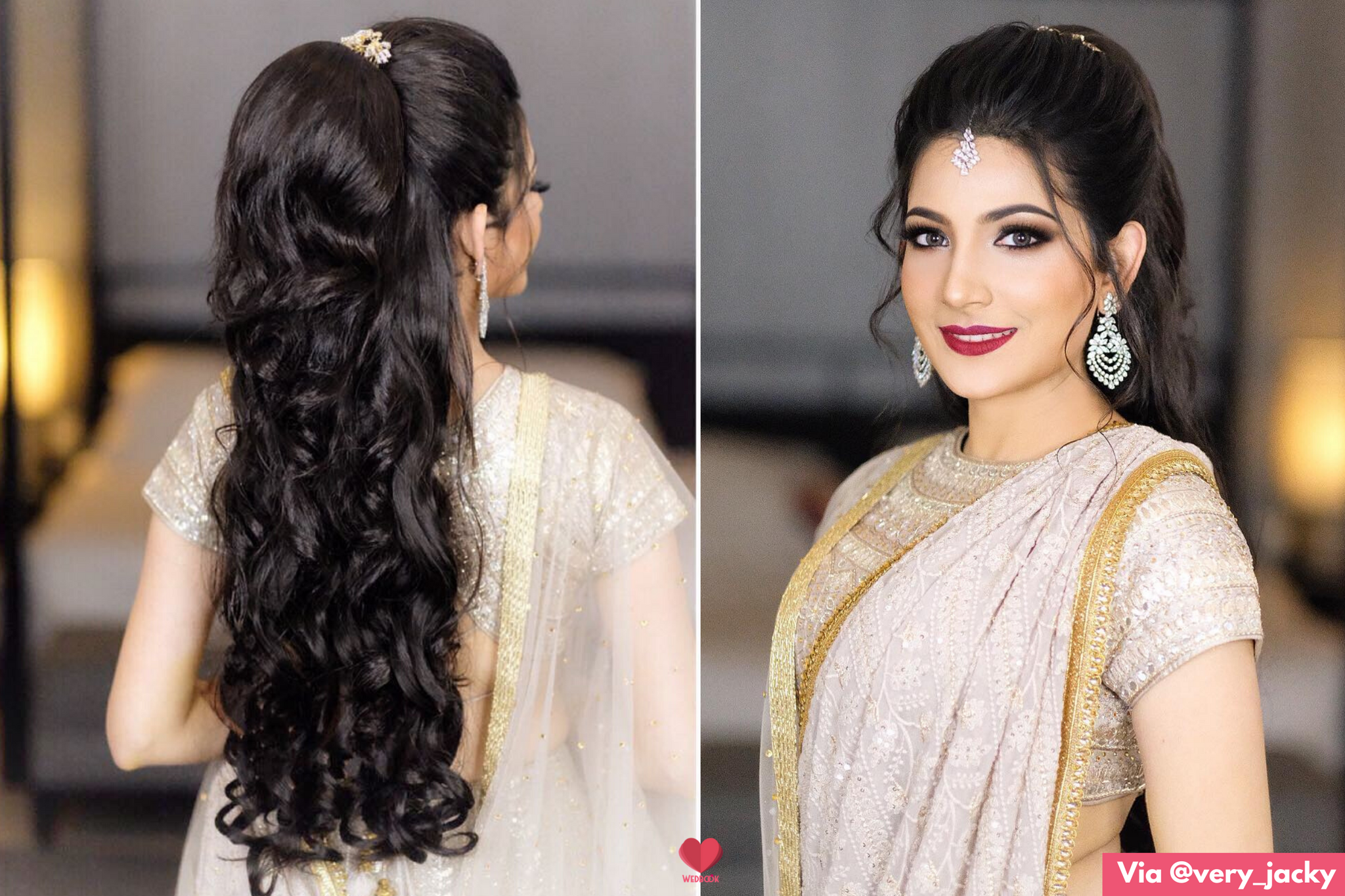 Ponytail Hairstyle For Indian Brides