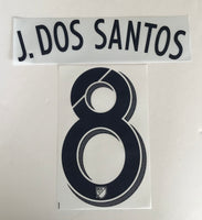 Name set Número “J. Dos Santos 8” LA Galaxy MLS 2017-21 Para la camiseta de local/for Home kit