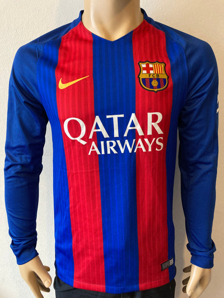 dividir Humedad Dormitorio shirt Jersey Nike FC Barcelona 2016-17 Home Local Dri Fit Long sleeve –  maskjerseys