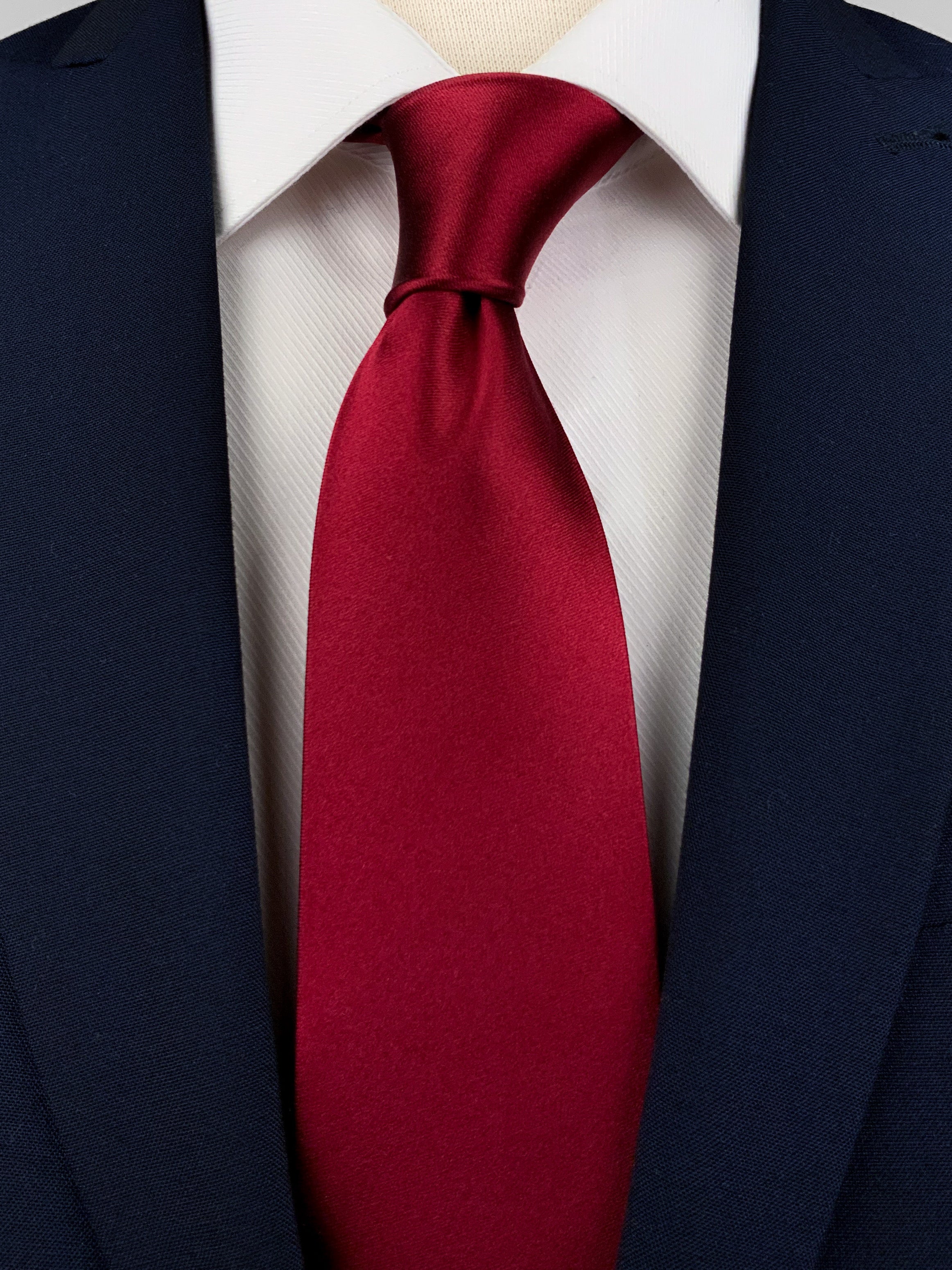 Dark Red Silk Satin Tie | Knotting