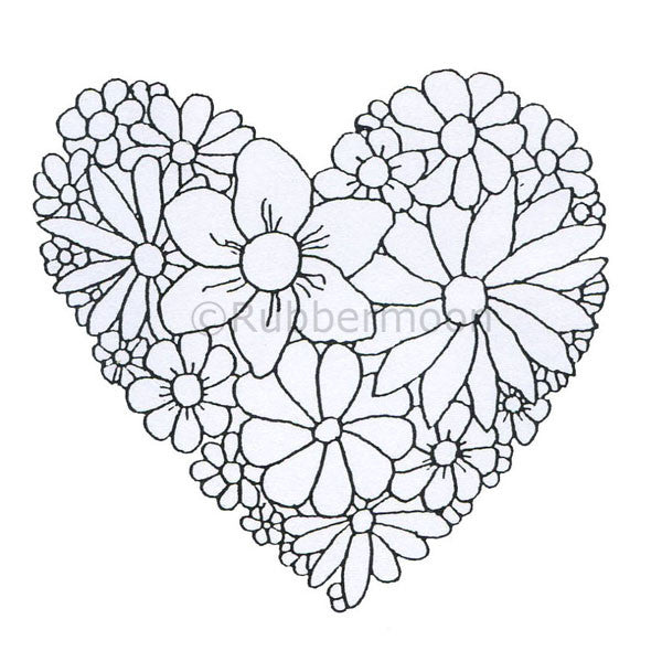 Dave Brethauer | DB2359I - Daisy Heart - Rubber Art Stamp | RubberMoon