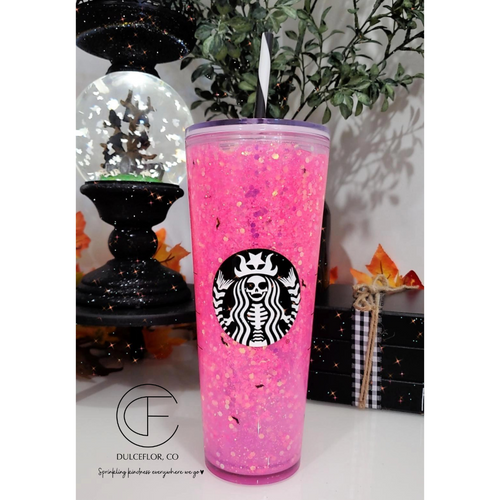 Pink Drink Starbucks Snowglobe Tumbler – Dulce Bliss Co.