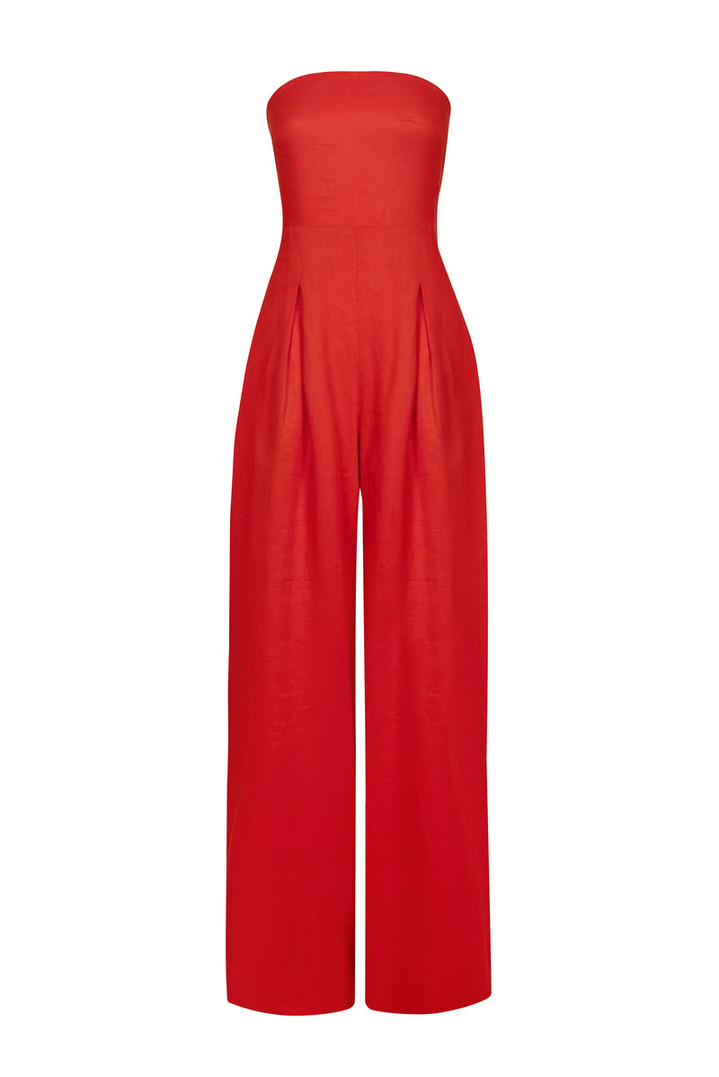 'YVES URO' JUMPSUIT - TOMATO – Second Summer