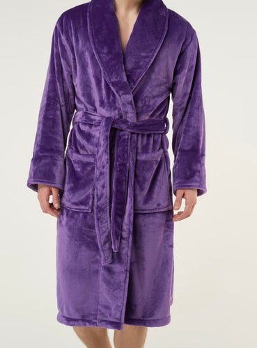 All season Mens Robe - Grey - Violets Royal Serenity